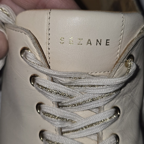 Sezane Cream Leather Footwear Sneaker - Picture 7 of 9